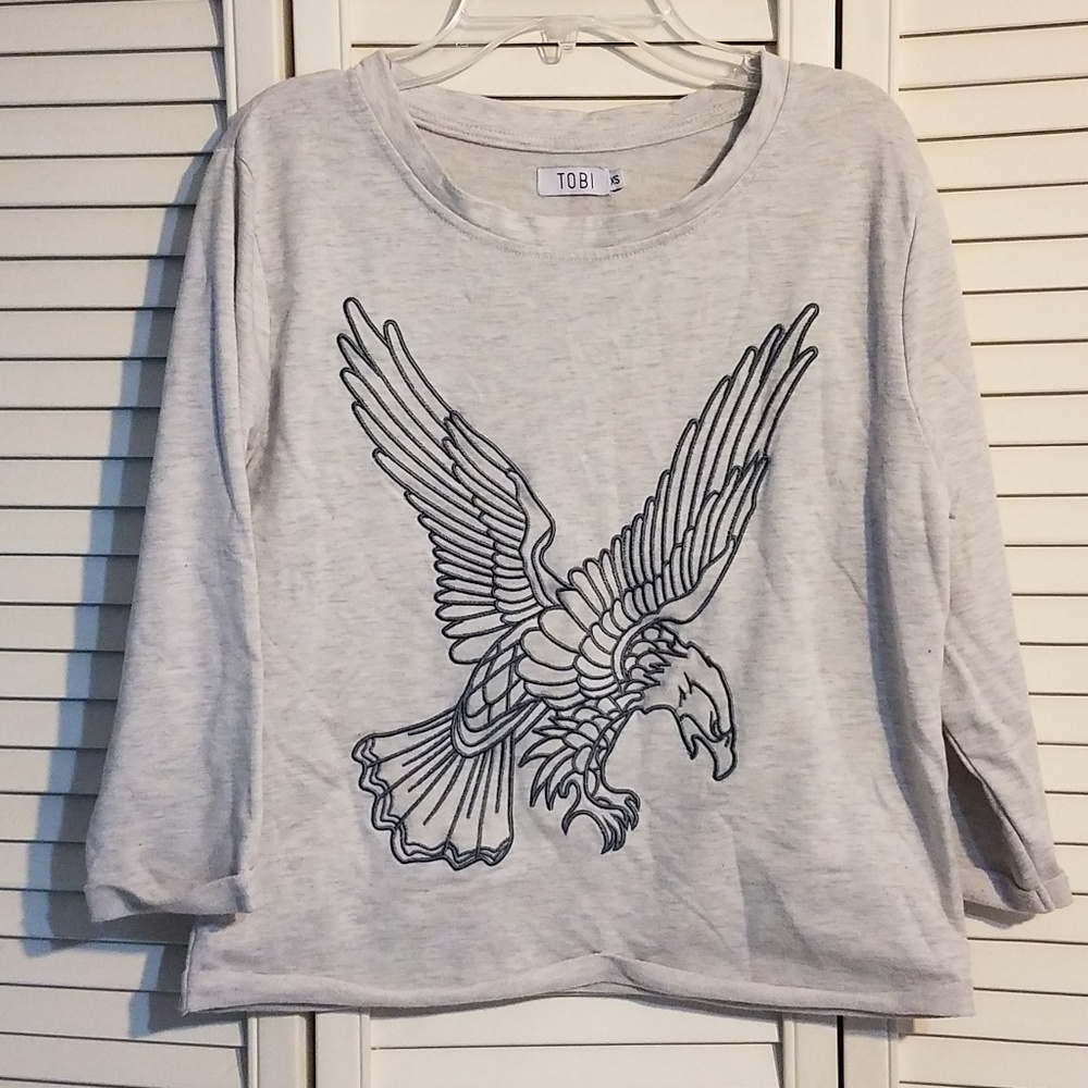 Tobi gray 3/4 sleeve sweater size XS